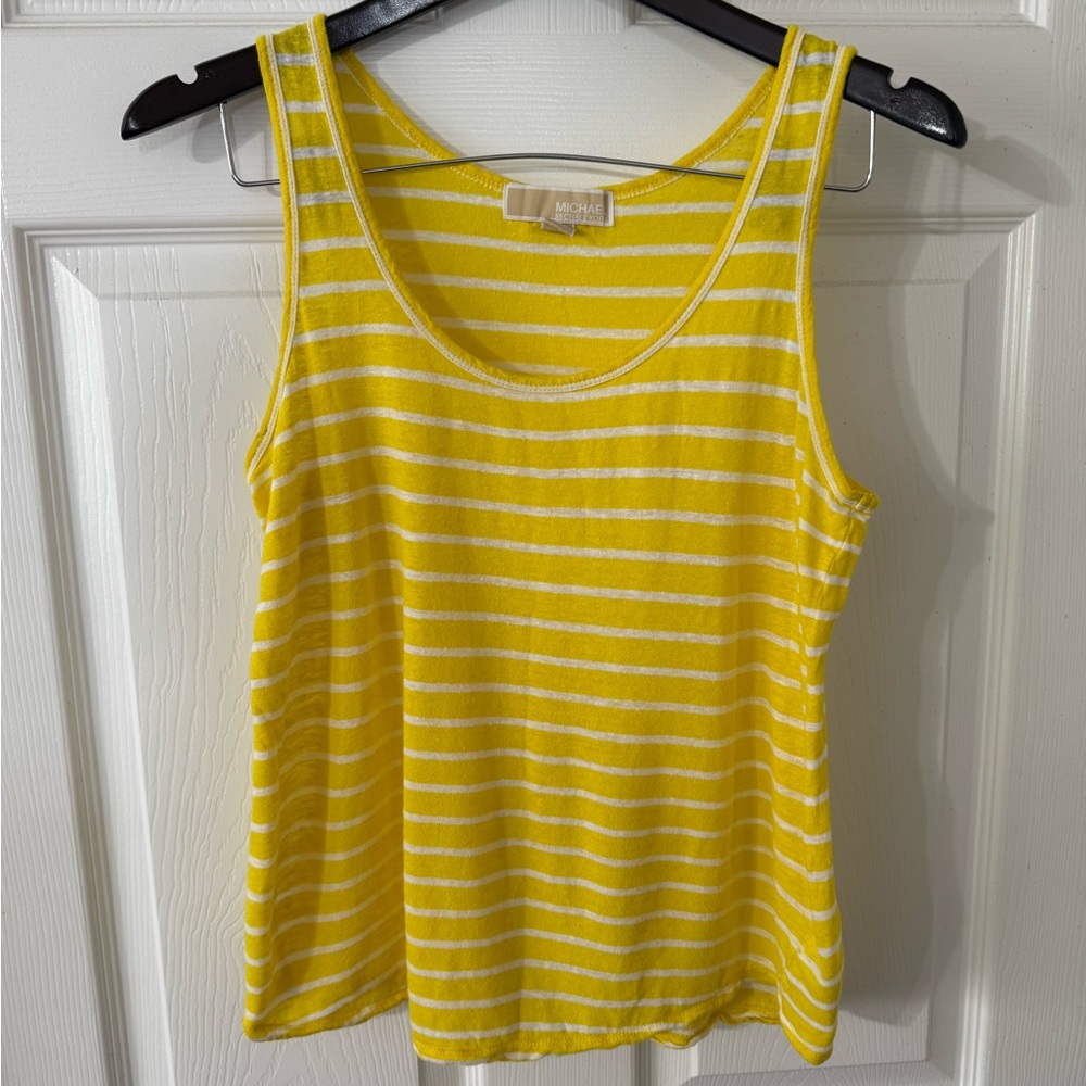 Michael Kors Sunny Yellow Striped Tank Top